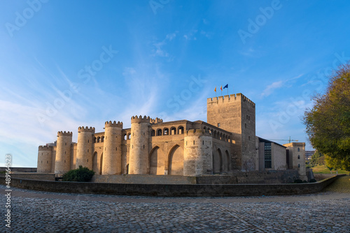 Aljaferia Palace and Castle in Zaragoza. Muslim architecture in Spain. photo