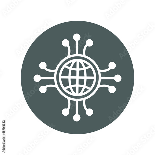 Global, technology, connection icon. gray vector sketch.