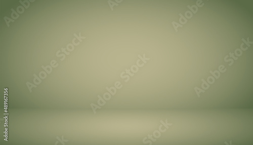 Abstract background. The studio space is empty. With a smooth and soft green color