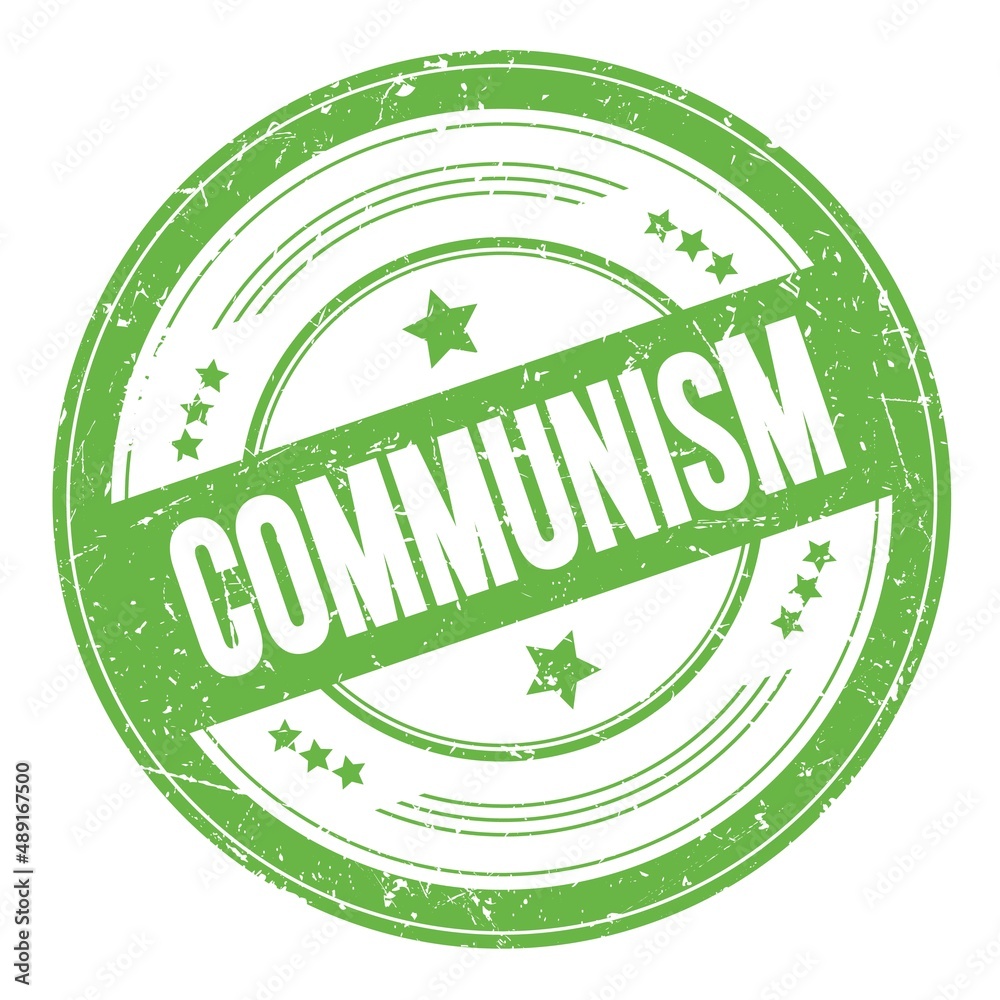 COMMUNISM text on green round grungy stamp. COMMUNISM text on green round grungy stamp.