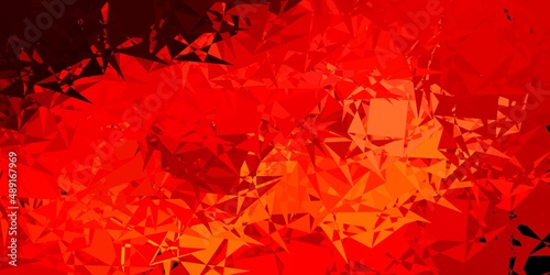 Dark Red, Yellow vector pattern with polygonal shapes.
