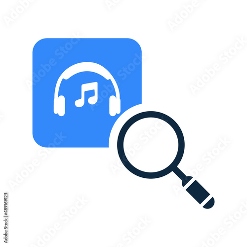 Music, search, audio, song icon. Simple vector sketch.