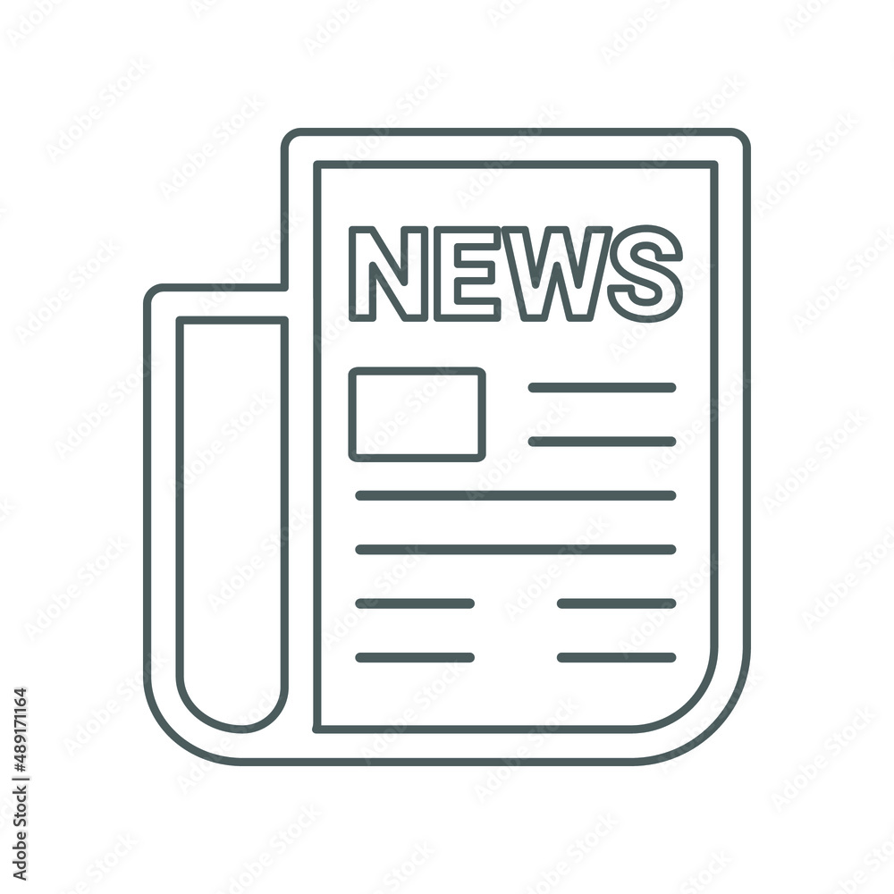 Newspaper, blog, news, text outline icon. Line vector design. Newspaper, blog, news, text outline icon. Line vector design.