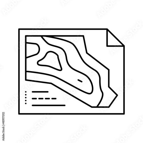 engineering and design quarry mining line icon vector illustration