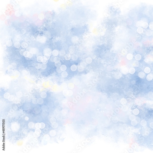Blue, light blue, green watercolor background. Digital drawing