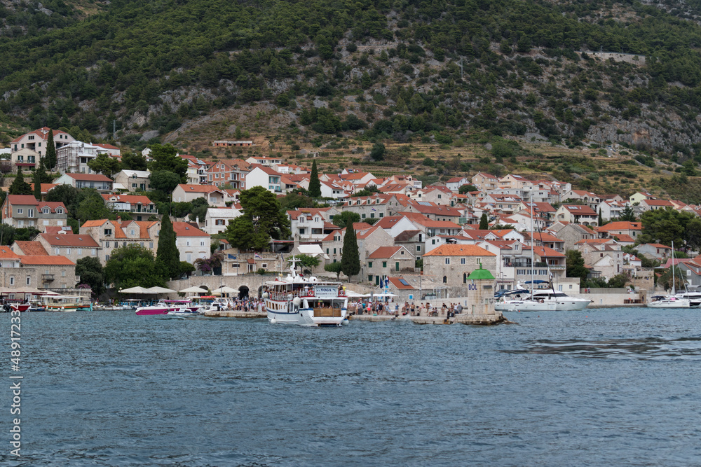 The town of Bol on the island of Brac in Croatia during the summer