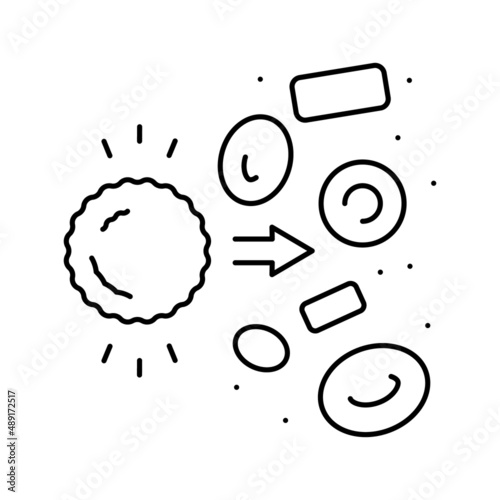 autoimmunity blood line icon vector illustration