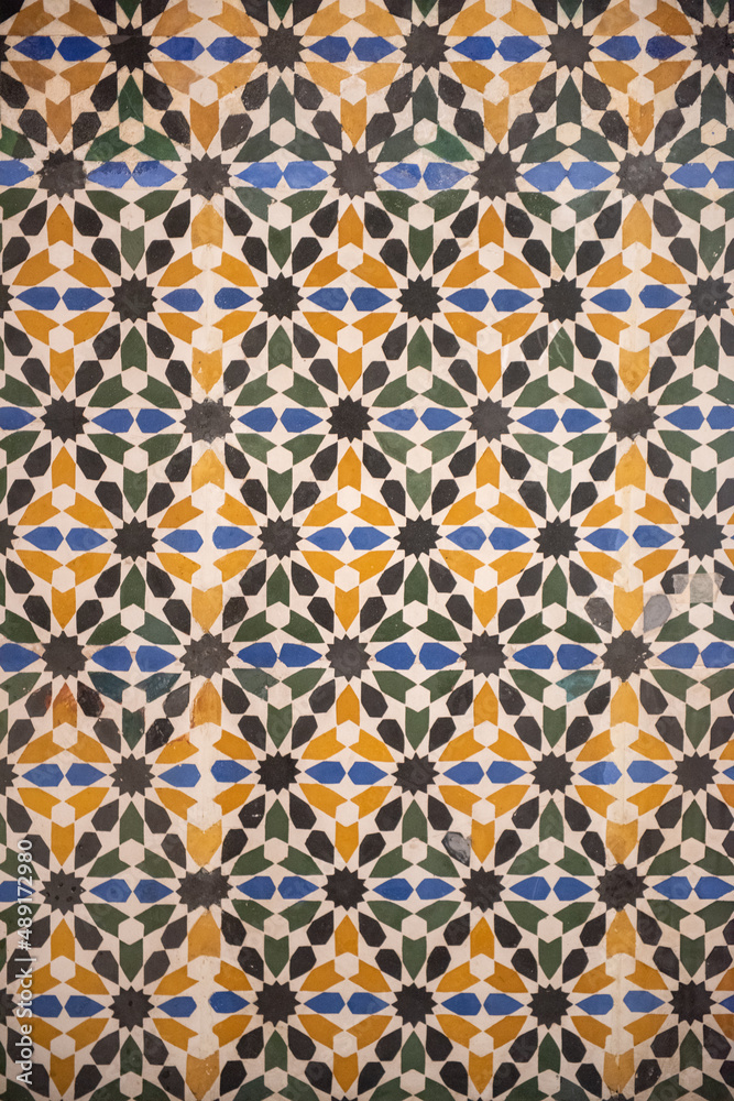 Mauer mit Fliesen, Muster, Andalusien, Alhambra Mauer mit Fliesen, Muster, Andalusien, Alhambra