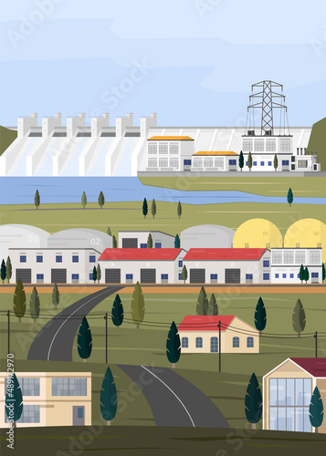 hydro energy, hydro power plant supply electricity to the factory and city