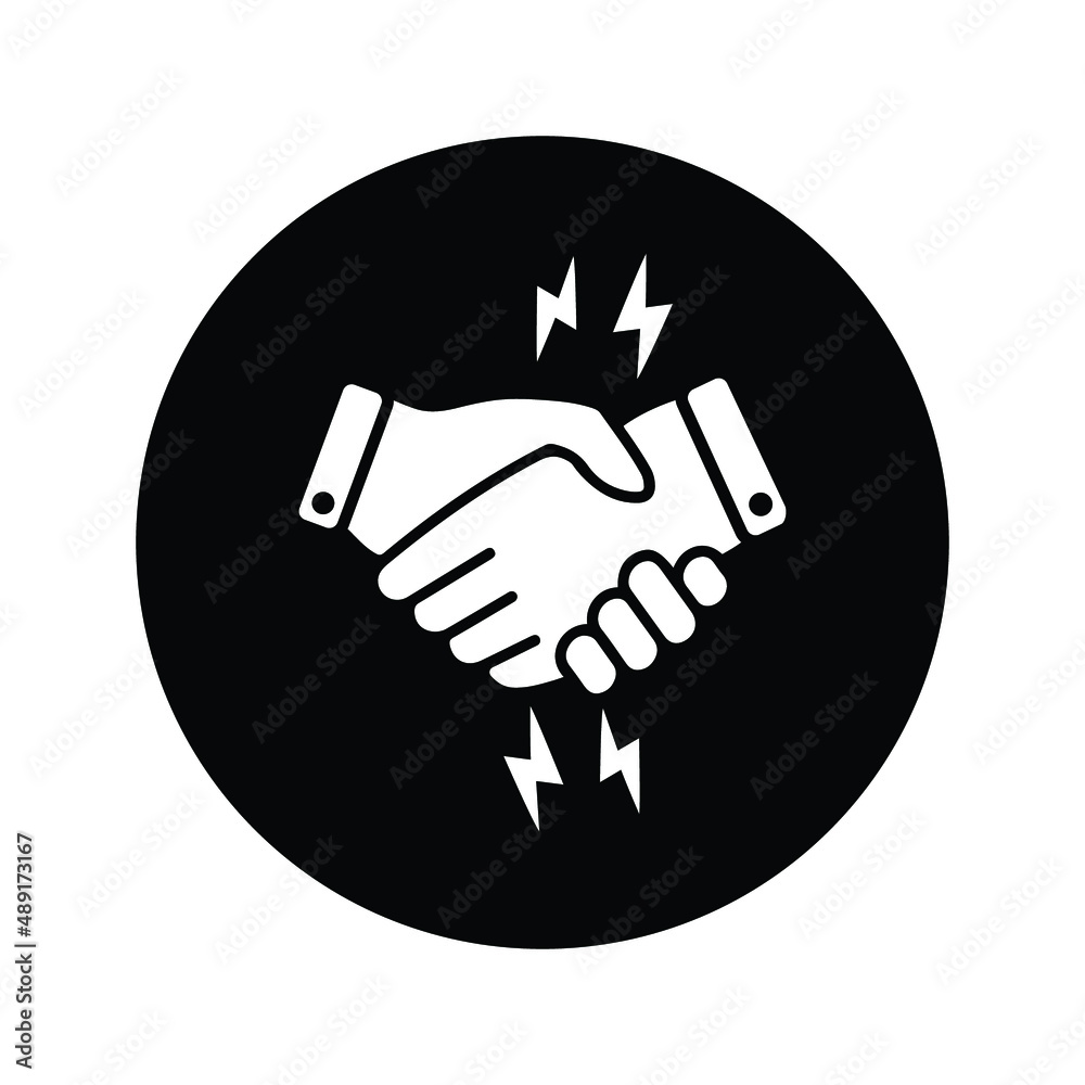 Obraz premium Partnership, agreement, deal, gesture icon. Black vector sketch.
