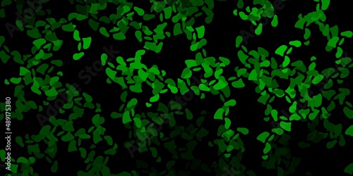 Dark green vector backdrop with chaotic shapes.