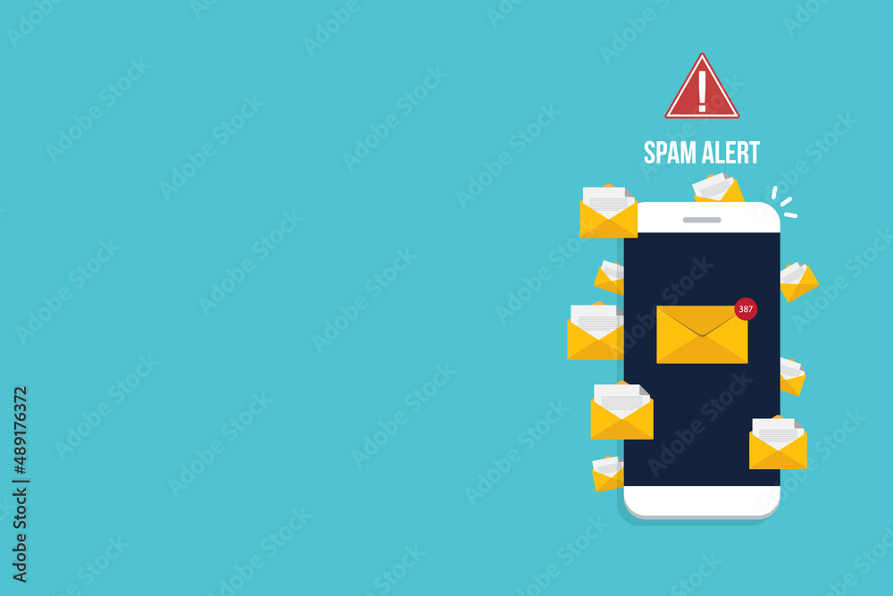 Spamming concept, a lot of emails on the screen of a smart phone. Email box hacking, spam warning. Spamming concept, a lot of emails on the screen of a smart phone. Email box hacking, spam warning.