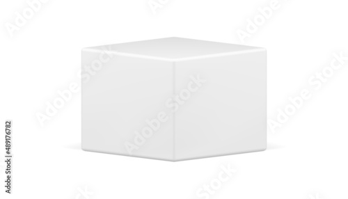 Realistic three dimensional squared geometric figure stage pedestal minimalistic design vector