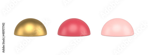 Collection glossy semisphere realistic 3d template decorative design vector illustration