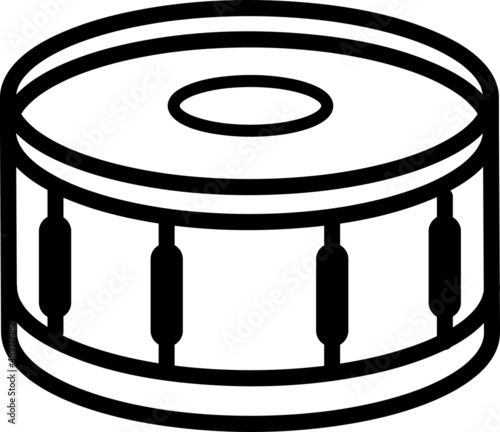  Snare drum or side drum musical instrument line art vector icon for music apps and websites.eps