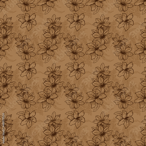 Beautiful flower collection seamless pattern of vintage floral background