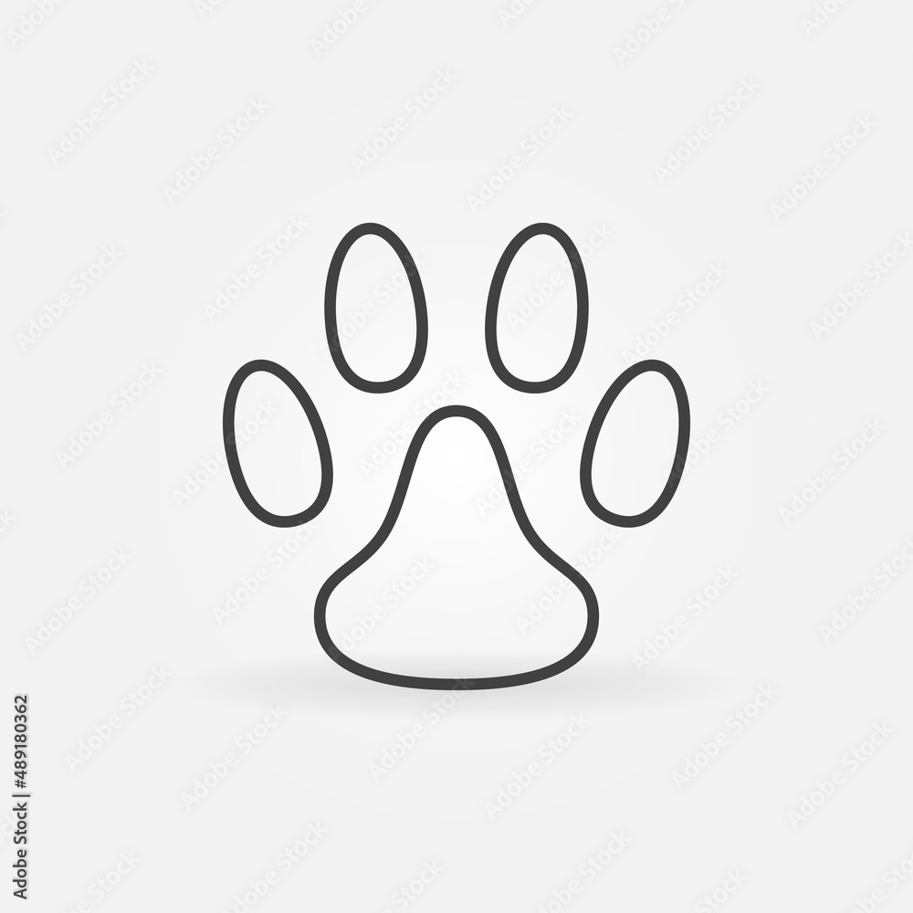 Dog or Cat Paw vector Footprint concept linear icon Dog or Cat Paw vector Footprint concept linear icon