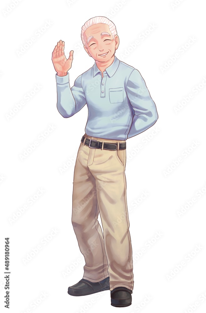 Clip art of an elderly man with a happy expression Clip art of an elderly man with a happy expression