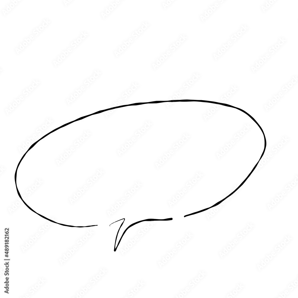Illustration material |Simple handwritten speech bubble, black, no fill Illustration material |Simple handwritten speech bubble, black, no fill