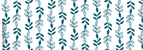 北欧風　手描きのシンプルな植物のパターン背景　シームレス　装飾イラスト photo