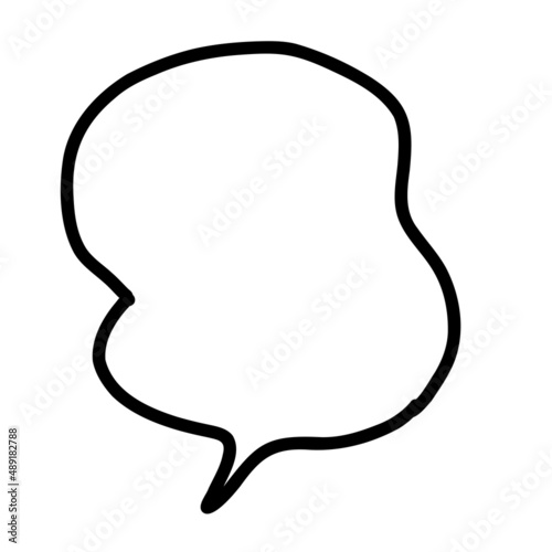 Simple handwritten speech bubble, black, no fill