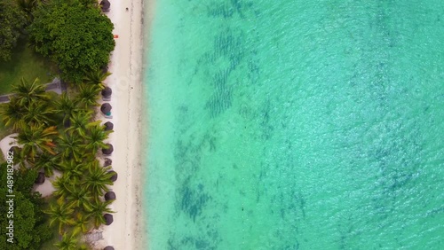 Drone video of a beach in Mauritius called Plage de Trou aux Biches photo