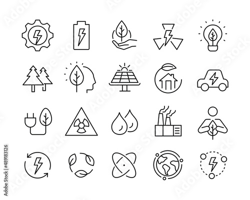 Ecology Icons - Vector Line. Editable Stroke. Vector Graphic