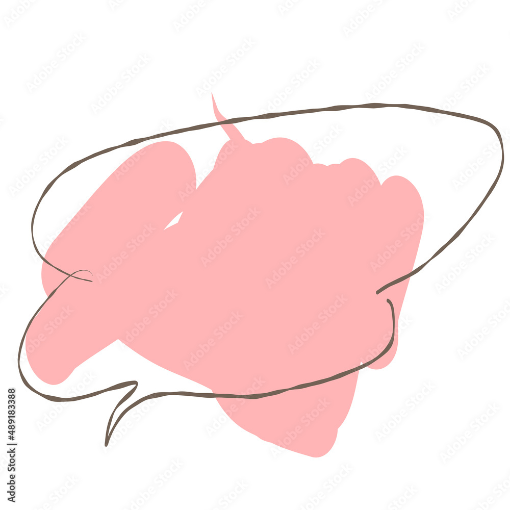 Simple pink handwritten speech bubble isolated Simple pink handwritten speech bubble isolated
