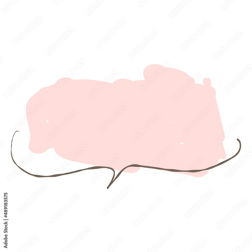 Simple pink handwritten speech bubble isolated Simple pink handwritten speech bubble isolated