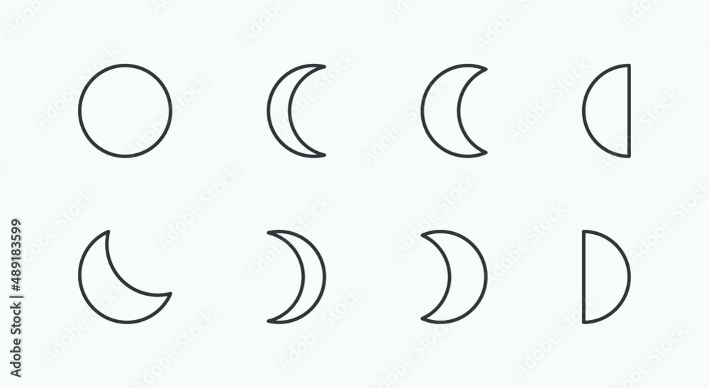 set of weather icon vector. half, full, crescent moon icon vector set of weather icon vector. half, full, crescent moon icon vector