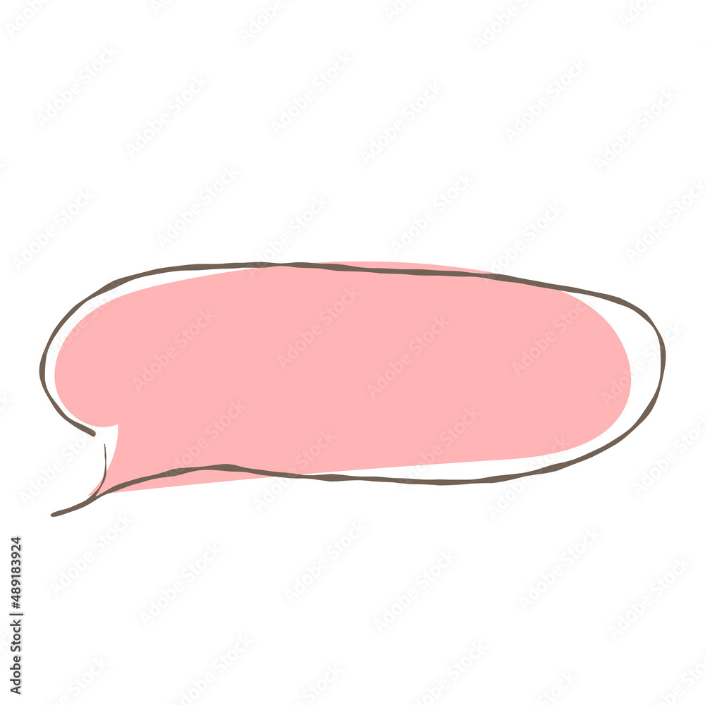 Simple pink handwritten speech bubble isolated Simple pink handwritten speech bubble isolated