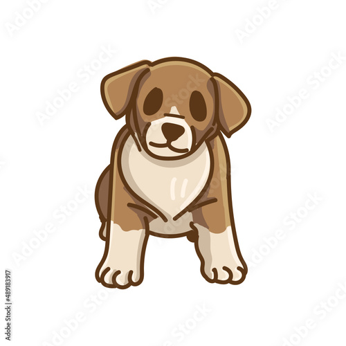 Hand drawn dog cartoon character illustration Animal. © Asman