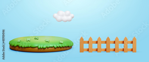 Grassland and fence