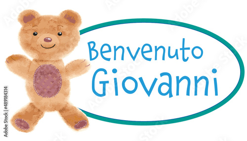 Orsetto benvenuto maschio