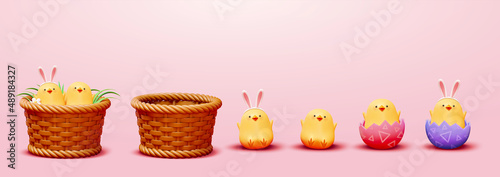 Fotografia Easter chicks set