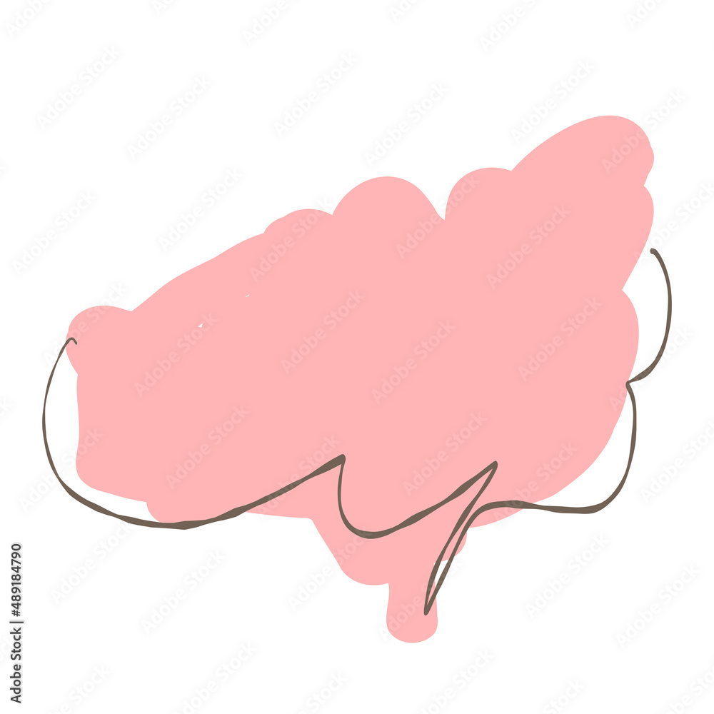 Simple pink handwritten speech bubble isolated Simple pink handwritten speech bubble isolated