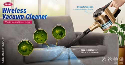 Wireless vacuum cleaner banner ad