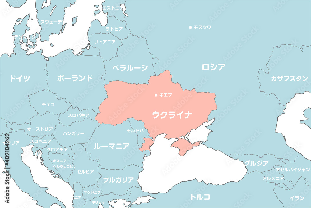 ウクライナ / ロシアとその周辺国地図・マップ イラスト ウクライナ / ロシアとその周辺国地図・マップ イラスト