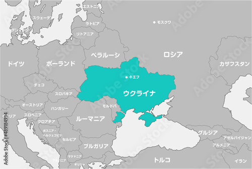 ウクライナ / ロシアとその周辺国地図・マップ イラスト
