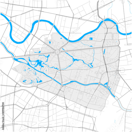 Tiergarten, Berlin, Deutschland high detail vector map