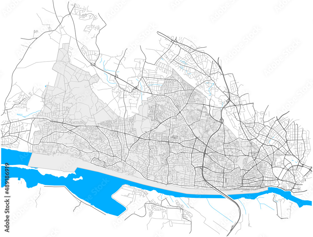 Altona, Hamburg, Deutschland high detail vector map