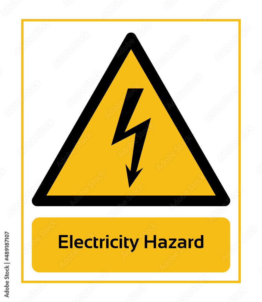 Vetor de Electricity Hazard. Warning Signs. ISO 7010 Sign. Signs of