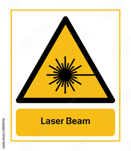 Laser Beam Warning Signs. ISO 7010 Sign. Signs of Danger And Alerts. Caution Signs.