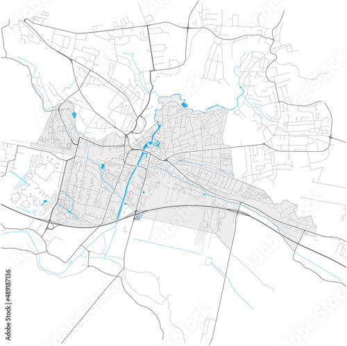 Bergedorf, Hamburg, Deutschland high detail vector map