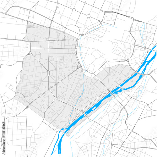 Ludwigsvorstadt-Isarvorstadt, München, Deutschland high detail vector map