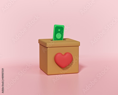 cash and box isolated Fototapeta