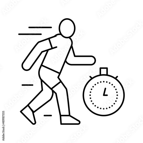 run on time line icon vector illustration