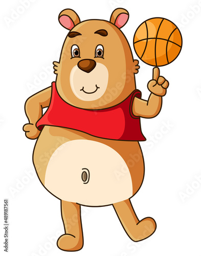 The happy wombat playing the basketball