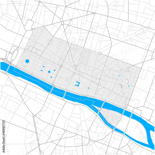 1st Arrondissement, Paris, FRANCE high detail vector map