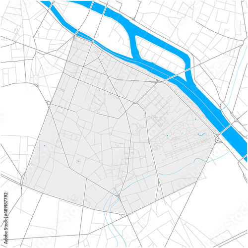 5th Arrondissement, Paris, FRANCE high detail vector map